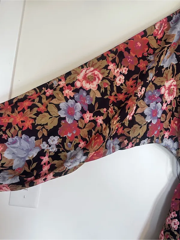 Showpo Floral Print Long Sleeve Belted Boho Mini Dress Size 4 - Image 3
