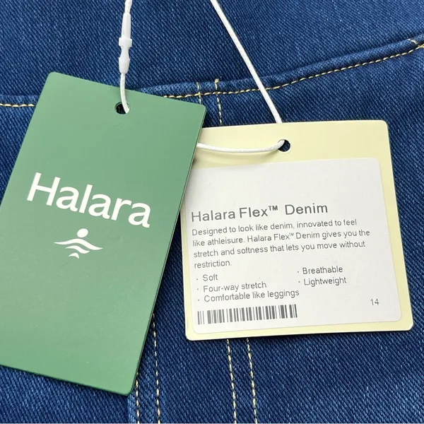 Halara Flex Women High Waisted Pocket Baggy Wide Leg Pull-On Stretch Jean XL NEW - Image 5