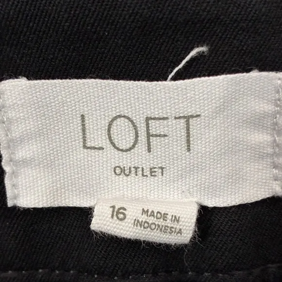 Loft Flare Dress Pants Solid Black Mid Rise Career Professional Work Size 16 - Image 6