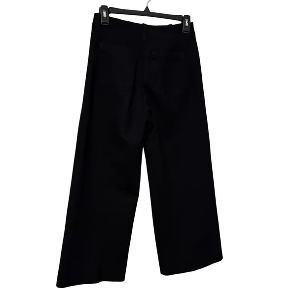Anthropologie Black Cropped Wide-Leg Pants Size 2 - Image 4