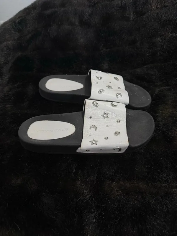 Rebecca Minkoff Leather Slides astrology sun moon seeing eye sandals 10 - Image 3