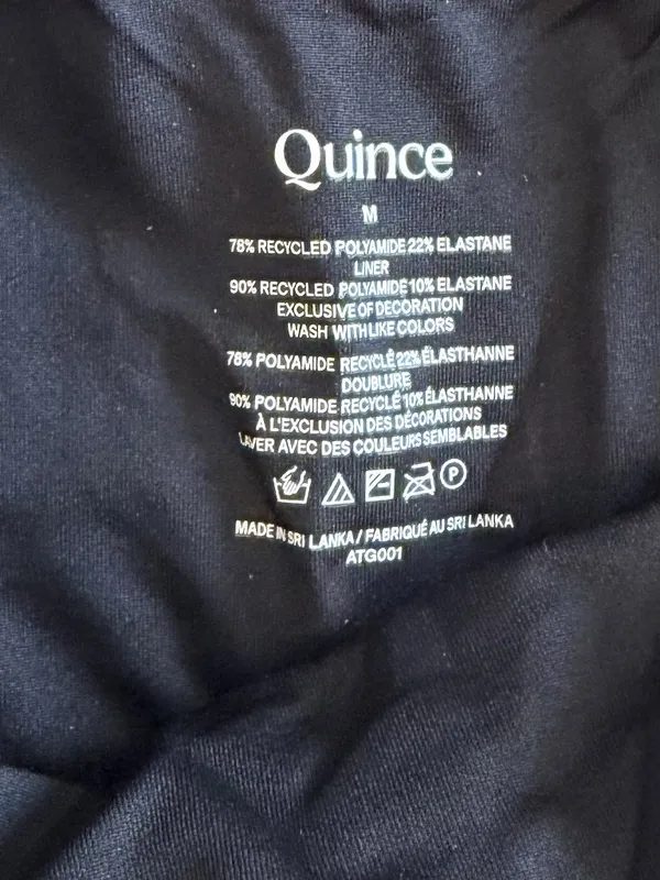 NWT Quince Black and White Italian Underwire One-Piece Swimsuit - Med - Image 3