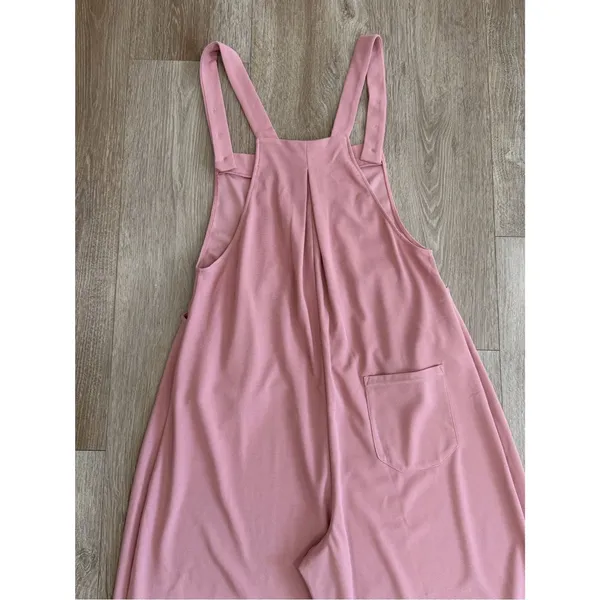 NWT Halara Adjustable Straps Pockets Waffle Casual Overalls Rose Tan Size Small - Image 12
