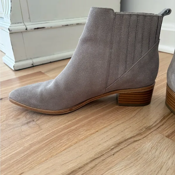 Marc Fisher Taupe Suede Ankle Booties - Image 4