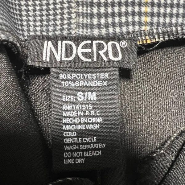 Indero Grey Glen Plaid High Waisted Pull On Trousers Dress Pants S M Tapered - Image 7