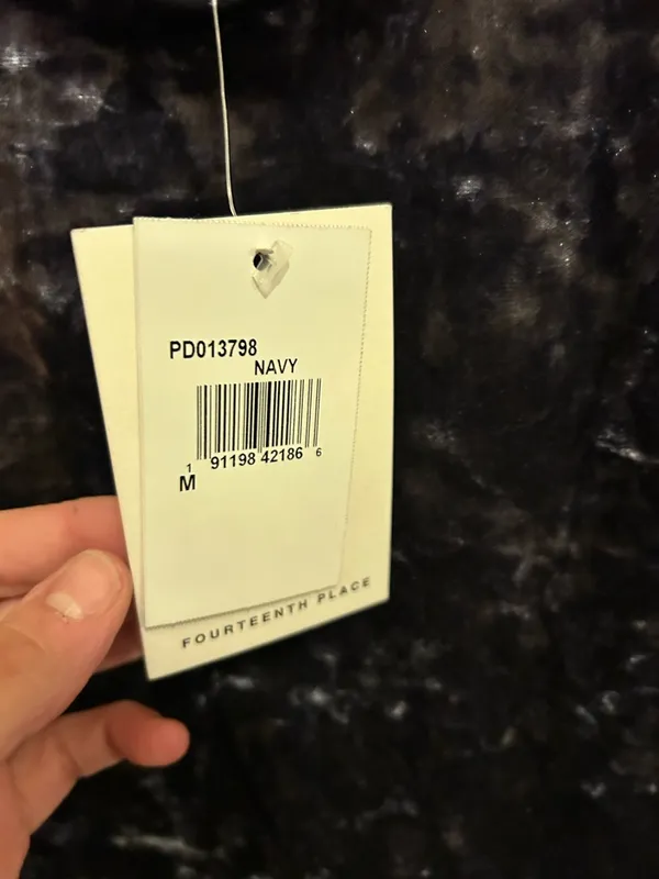 Fourteenth Place Sleeveless Velvet Mini Dress in smoky blue gray- size medium - Image 9