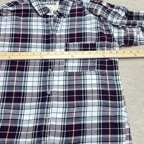 Garage Grunge 90s Inspired Lightweight Flannel Soft EUC Sz M Plaid Y2K Nostalgia Cotton - Image 5