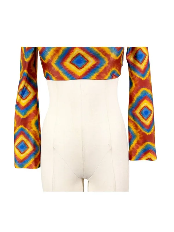 Farm Rio Cut out Flare Sleeve Crop Top Size P US XS - Image 6
