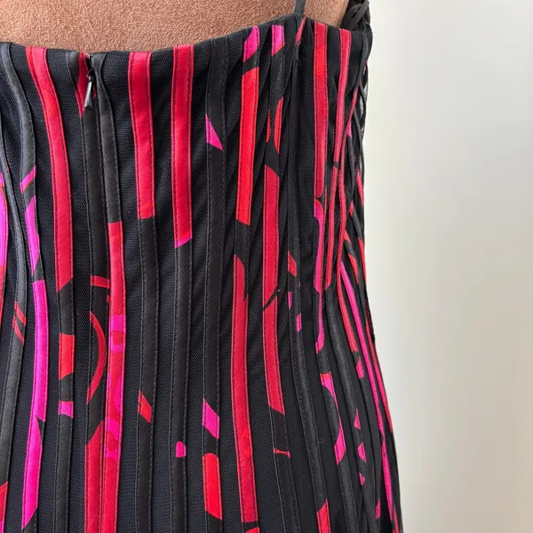 Vintage JS Collections Dress Size 14 NWT Abstract Pleated Mesh Y2K Whimsigoth - Image 13