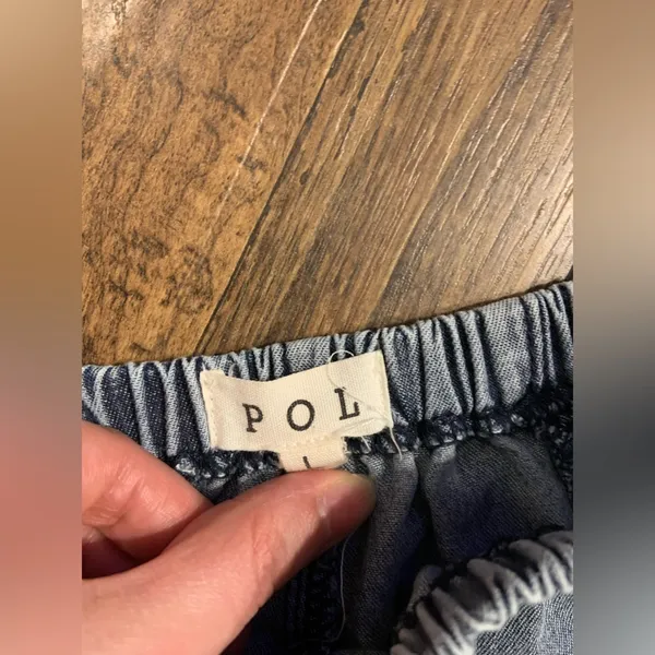 POL HAREM PANTS denim spring boho sold out elastic waist casual classic $98 fall - Image 8