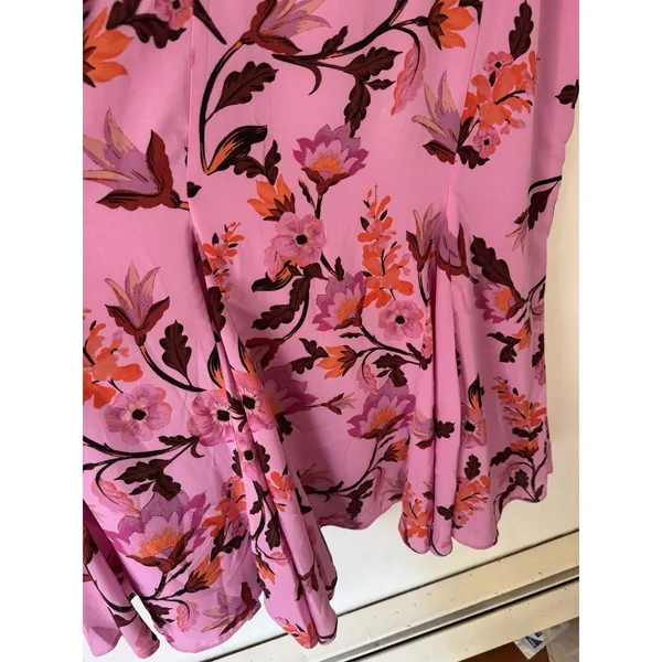 NWOT Chelsea 28 Annie Floral Print Ruffle Midi Dress Purple Size Medium - Image 6
