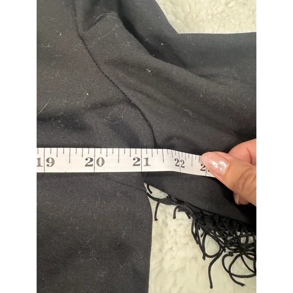 ZARA Black Fringe Statement Mini Dress Long Sleeve XL - Image 8
