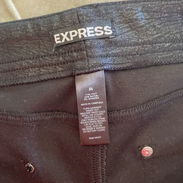 Express Faux Leather Coated Skinny Ankle Zip Pants Black Size Medium - Image 6