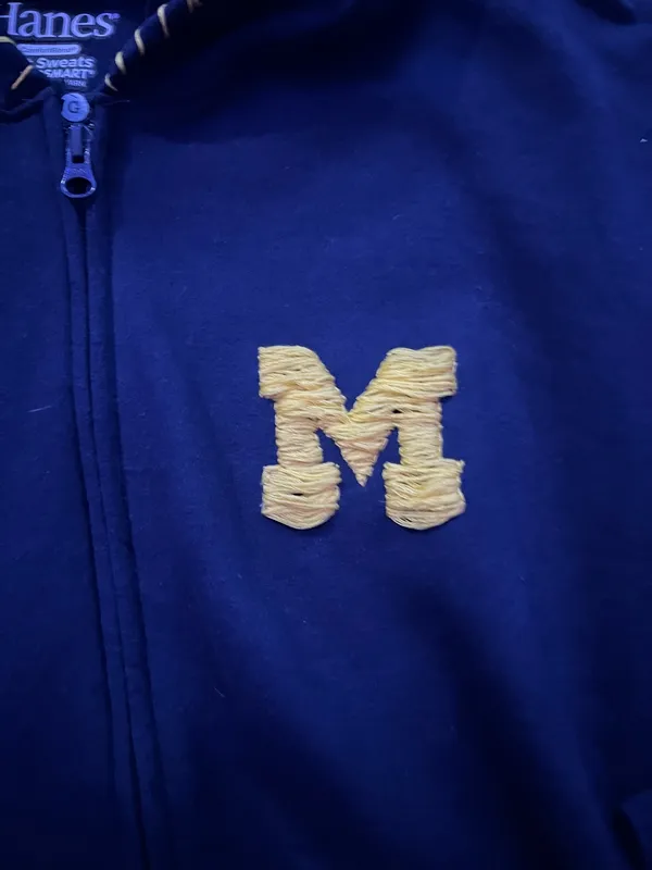 Hanes Michigan Hand Embroidered Zipup - Image 2