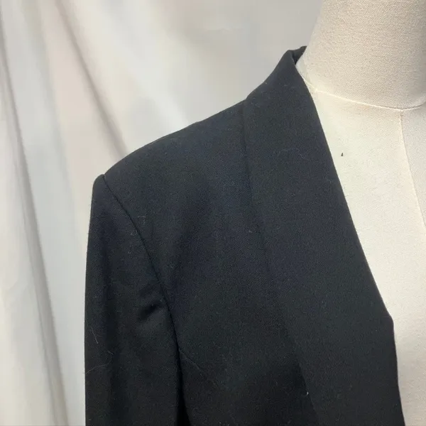 Vintage 80's Evan Picone Worsted Wool‎ Black SIngle Button Blazer Womens 10/12 - Image 3