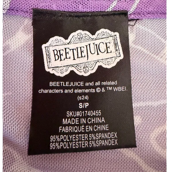 Beetlejuice Strange‎ and Unusual Purple Mesh Long Sleeve Crop Top Sandworm Small - Image 7