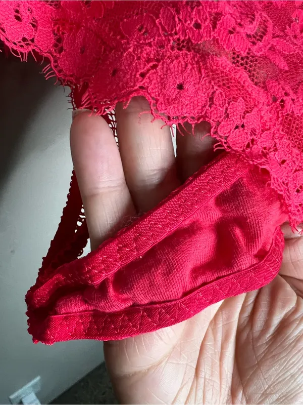 Victoria’s Secret Red Unlined Lace And Mesh Harness Lingerie - Image 4