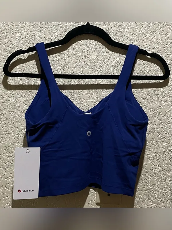 Lululemon NWT Align Tank V-Neck Cropped Top Blue Size 6 - Image 4