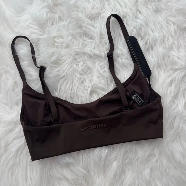 Nike Skims Matte Micro Scoop Bra Dark Sepia Size XS - Image 5