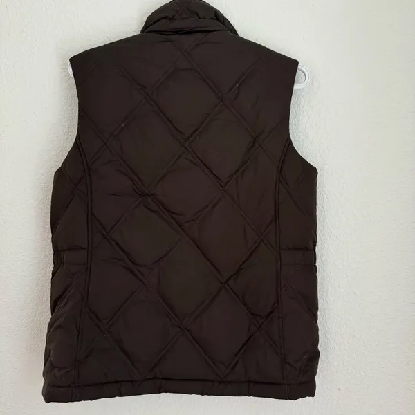 Land’s End Espresso Brown Quilted Puffer Vest Jacket Zip Up Women’s Size XS 2 4 - Image 7