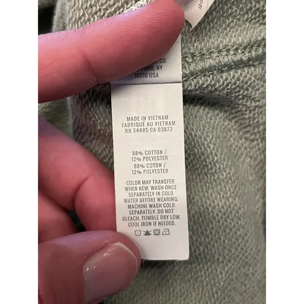 Aerie Hoodie Womens Large Green Full Zip Cropped Terry Cargo Pockets Sweatshirt - Image 10