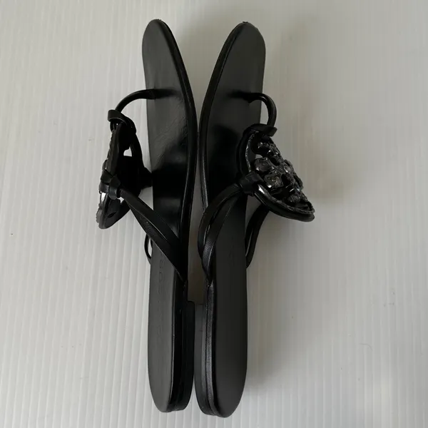Tory Burch Jeweled Miller Sandals Perfect Black, 9.5 - Image 8