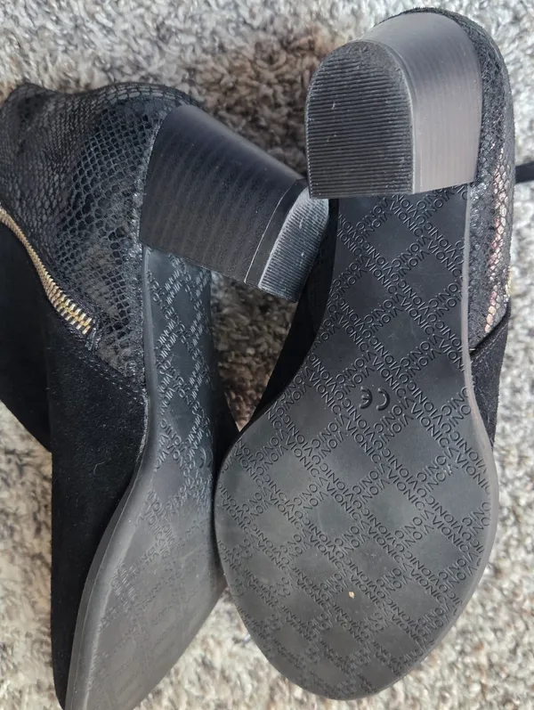 Vionic Anne Black Suede Snakeskin Booties - Image 8