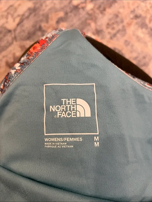 The North Face Women's Floral Racerback sports bra in Blue and Orange size M. - Image 5