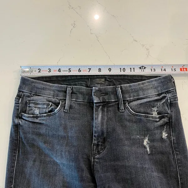 Mother Denim Undone‎ Hem Looker Ankle Jeans in Stealing Shadows size 28 - Image 12