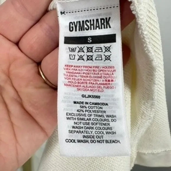 Gymshark Women's Size Small Cream Open‎ Front Long Sleeve Cardigan Sweater Top - Image 6