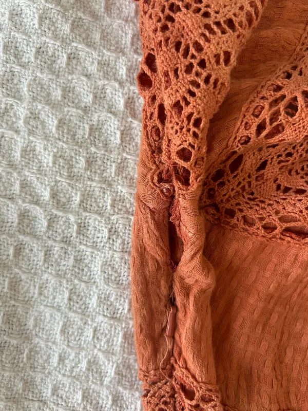 *Rare* Free People Rust Lace Bell Sleeve Dress - Image 9