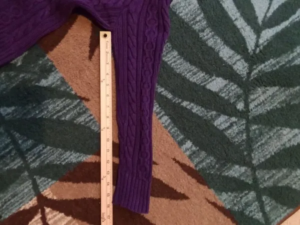 Ralph Lauren Purple Zip-Front Cable Knit Sweater Cotton High Neck Womens S - Image 11