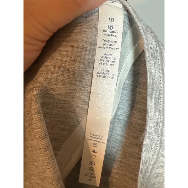 Lululemon minimal tank heathered power grey split back soft size 10 - Image 5