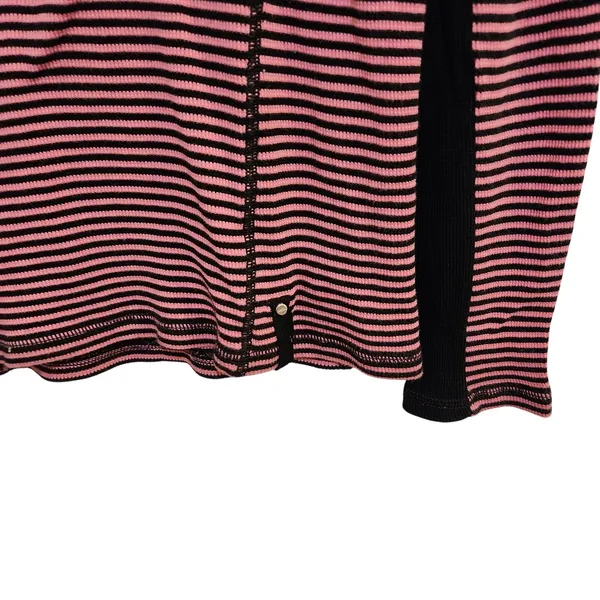 Lauren Ralph Lauren Active Pink Striped Long Sleeve Quarter Zip Activewear Top M - Image 4