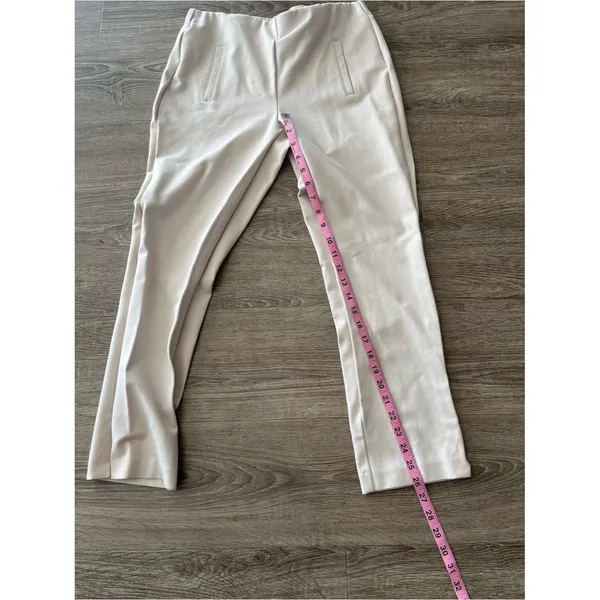 Chico’s Ankle Pants Womens 0.5 US 6 Cream Ivory Pull On Ponte Slim Stretch - Image 11