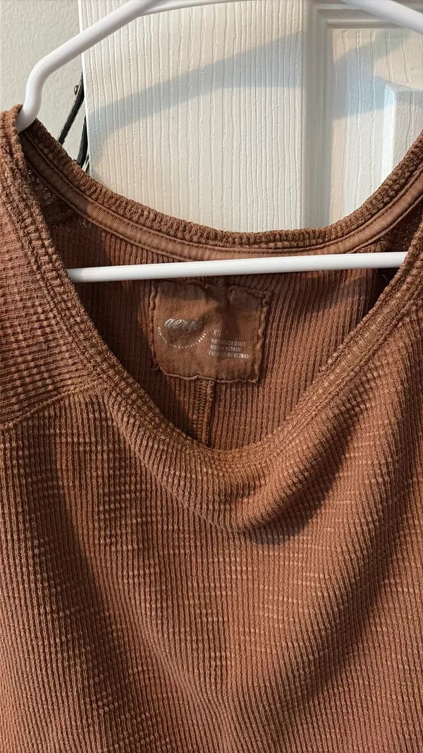 Aerie Waffle Knit Chill Crop Short Sleeve - Image 4