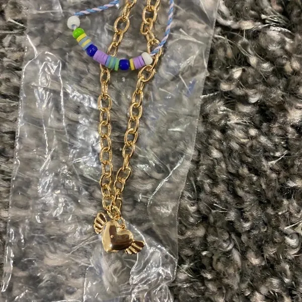 BP Beaded Choker with Heart Charm​​​​​​​​​​​ - Image 2
