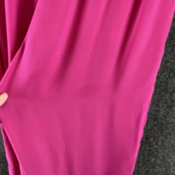 Banana Republic Fuchsia Pink Wide Leg Palazzo Pants Slits Pockets Size Large - Image 13