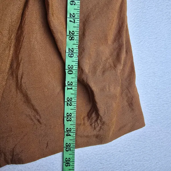 Mango Suit 34Y Burnt Orange Linen Blend V-Neck Mini Dress 3/4 Sleeve‎ Size 4 - Image 11