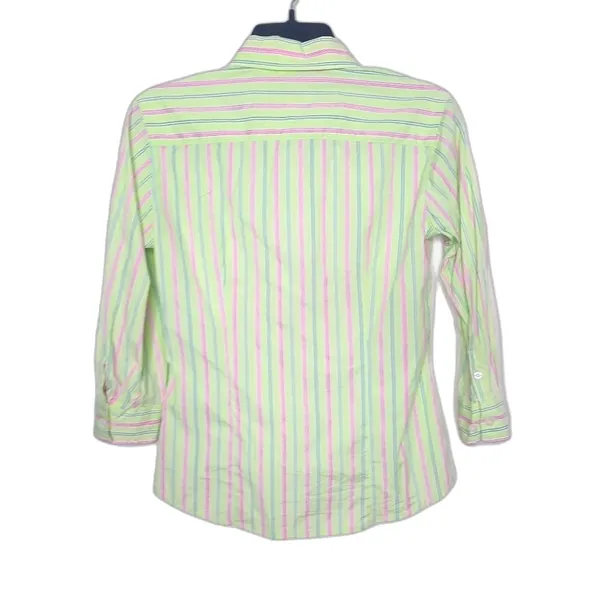 Lilly Pulitzer Vintage White Label Button Down Top Preppy Resortwear Size 4 - Image 2