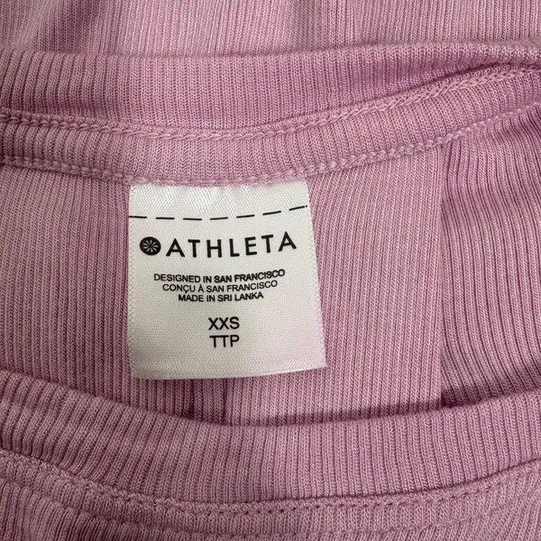 Athleta With Ease Ribbed Tee Mauve Pink Oversized‎ Athleisure Lounge Size XXS - Image 3