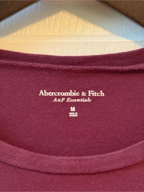 Abercrombie & Fitch A&F Essentials Long Sleeve Crewneck Tee in Purple - Image 4