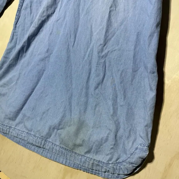 Old Navy Women's Chambray Shirt Dress Size L Blue Denim Look Long Sleeve - Image 4