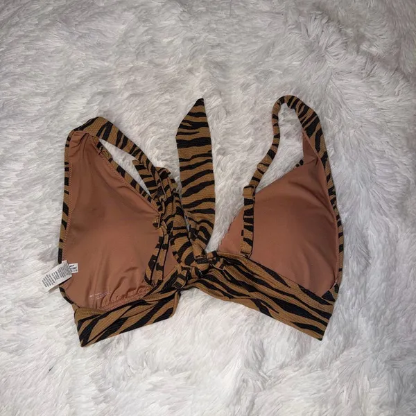 Aerie Animal-Print Swim Top - Brown/Black - Image 4