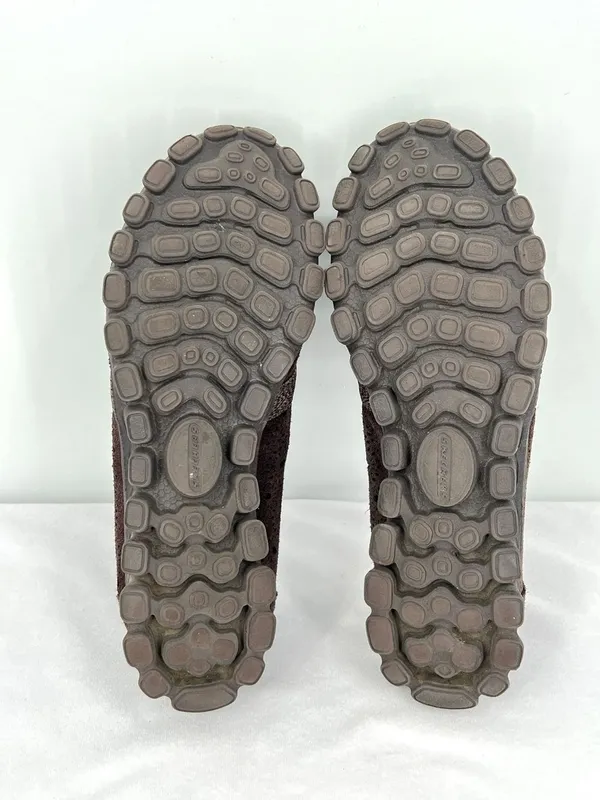 Skechers EZ Flex Chocolate Brown Suede Perforated Slip On Loafers 8.5 - Image 6