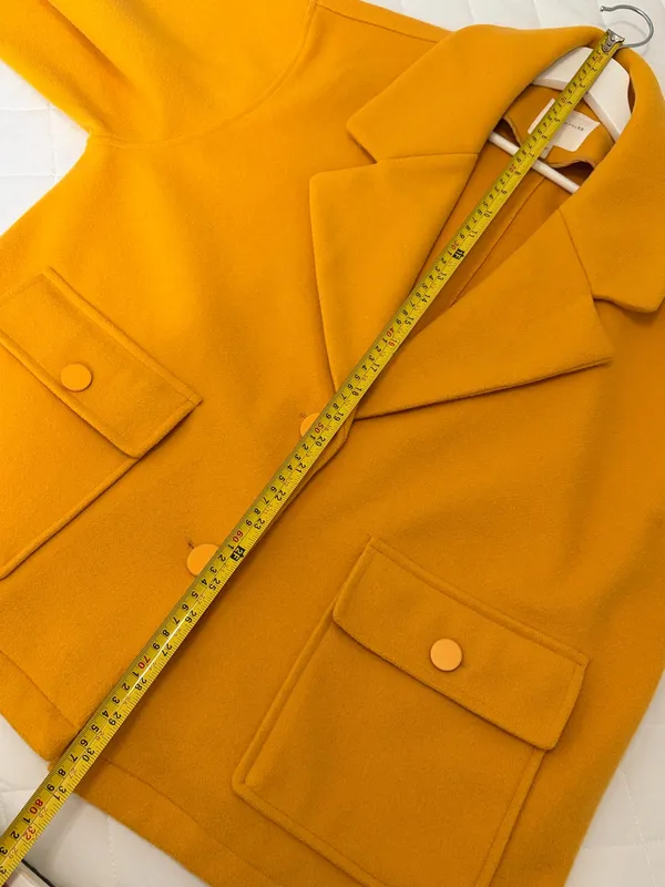 Avec Les Filles Mustard Utility Jacket L Quiet Luxury Shacket Coat Chic Modern - Image 8