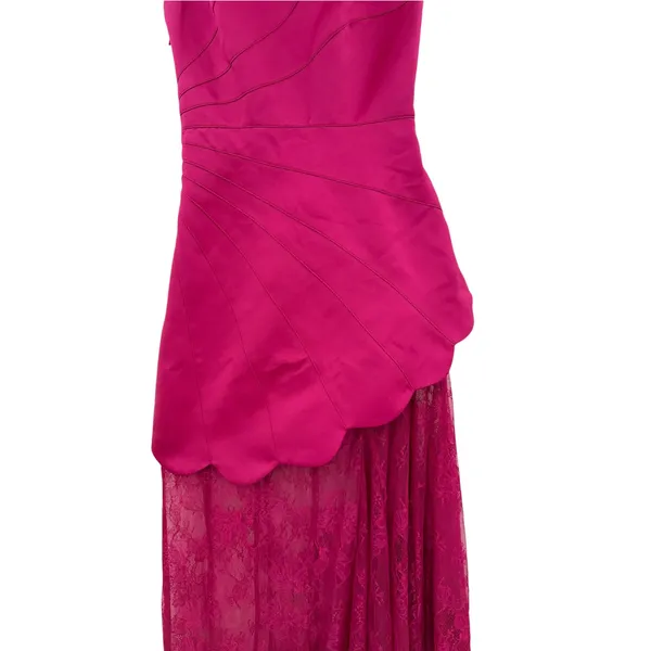 Meshki Aleena Satin Lace Strapless Maxi Dress Dragonfruit Pink XXS NWT - Image 6