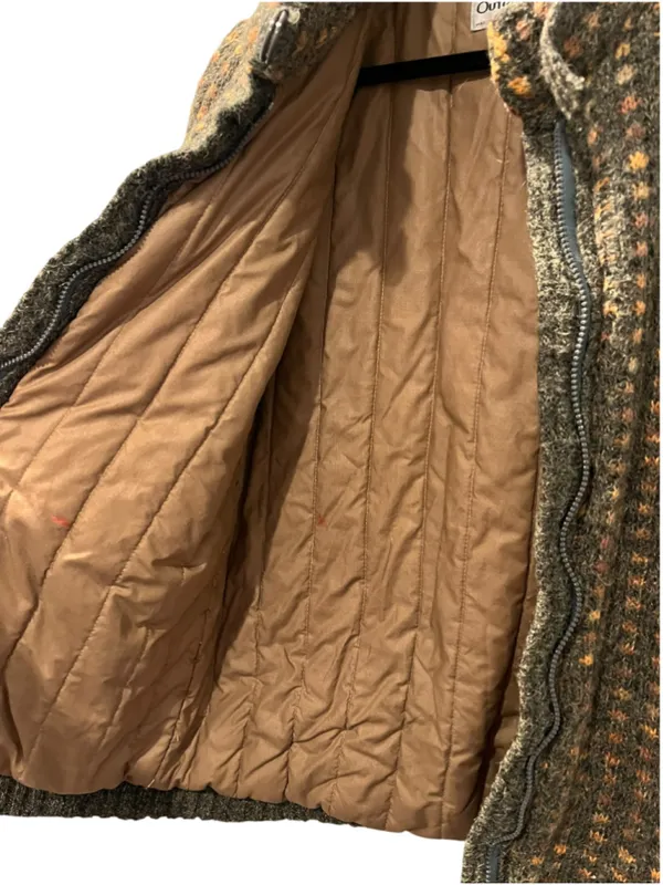Vtg 80s Outer-Scene Quilted Knit Parka Jacket GrandmaCore Earthy Oversized Large - Image 7