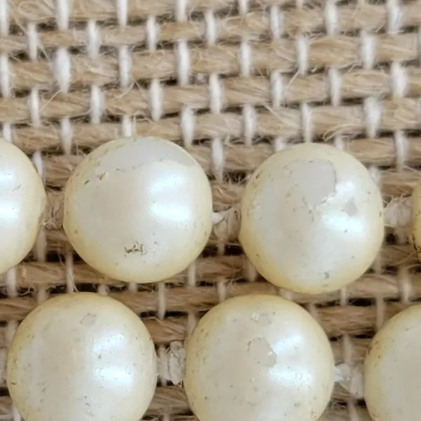 Vintage Womens Double Strand Faux Pearl Necklace 28" Cream Fashion Accessories - Image 3
