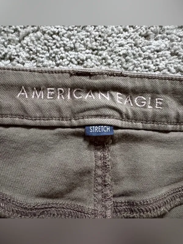 American Eagle Low Rise Baggy Wide Leg Green Pants Jeans Womens Size 12 Stretch - Image 8